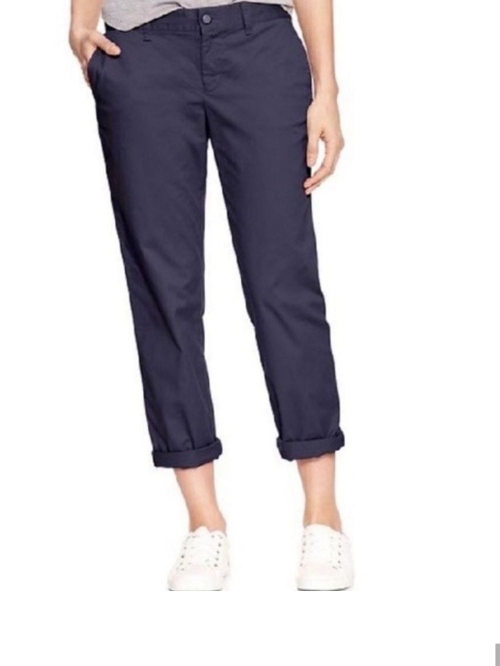 Gap Navy Girlfriend High Rise Khaki Pants Four Pocket Pants Chino Size 10